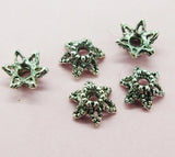 300pcs Tibetan Silver Flower Beads End Caps 5X8MM