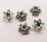 300pcs Tibetan Silver Flower Beads End Caps 5X8MM