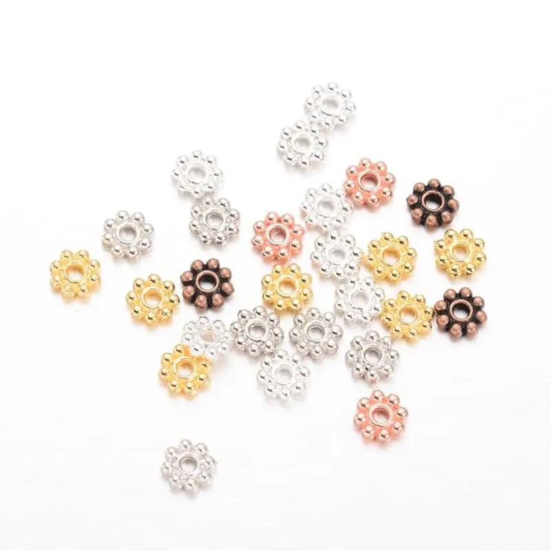 300pcs 5mm Flower Alloy Bead Spacers for Jewelry Making