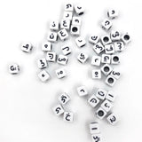 300pcs 6mm Mix Letter Arabic Beads Square Alphabet Beads Acrylic Beads