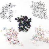 300pcs 6mm Mix Letter Arabic Beads Square Alphabet Beads Acrylic Beads
