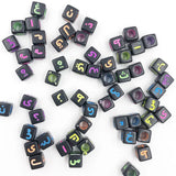 300pcs 6mm Mix Letter Arabic Beads Square Alphabet Beads Acrylic Beads
