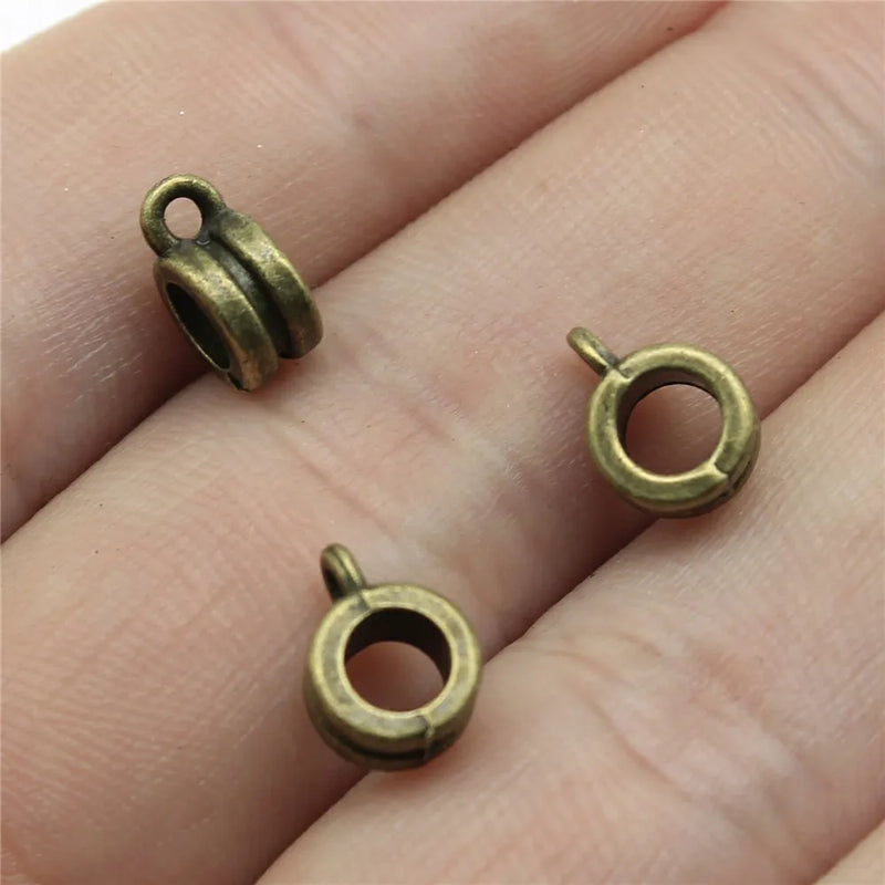 300pcs Charm Clip Clasp Bail Beads 9x7x4mm