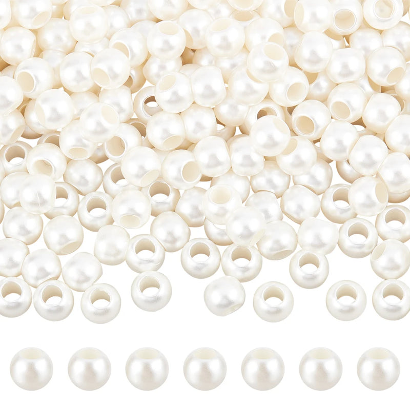 300pcs Large Hole ABS Pearl Beads for Jewelry Making DIY