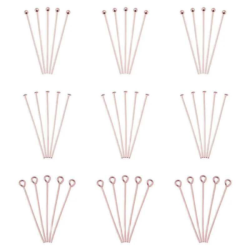 300pcs Brass Flat Head Pins Rose Ball Head Flat Head Pins Jewelry DIY
