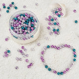 300pcs Christmas Glass Pearl Round Beads 6~7mm Mix