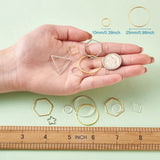 300pcs Brass Linking Rings Mixed Shapes Hollow Frames for DIY Jewelry Making