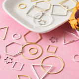 300pcs Brass Linking Rings Mixed Shapes Hollow Frames for DIY Jewelry Making