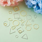 300pcs Brass Linking Rings Mixed Shapes Hollow Frames for DIY Jewelry Making