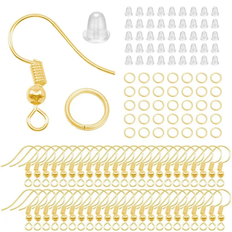 300pcs Earring Making Kit with Hooks, Jump Rings, Backs