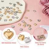 300pcs Heart Stainless Steel Pendant Mix Metal Dangle Charms DIY Jewelry Making