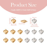 300pcs Heart Stainless Steel Pendant Mix Metal Dangle Charms DIY Jewelry Making