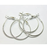 300pcs Silver Plated 30mm Round Earring Hoop Jewellery Findings