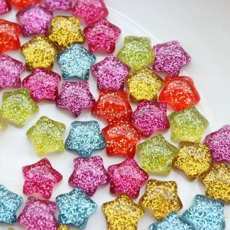 300pcs Mini Rhinestone Glitter Stars in Colorful Resin Set