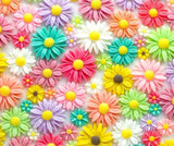 300pcs Resin Daisy Cabochons - Pastel & Bold Tropical Colors Mix - 8mm-26mm