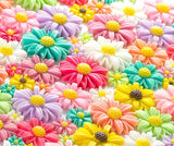 300pcs Resin Daisy Cabochons - Pastel & Bold Tropical Colors Mix - 8mm-26mm