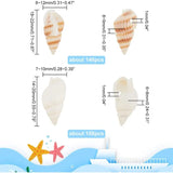 300pcs Seashell Beads 2 Styles Ocean Beach Spiral Shells Craft Charms 1mm Hole