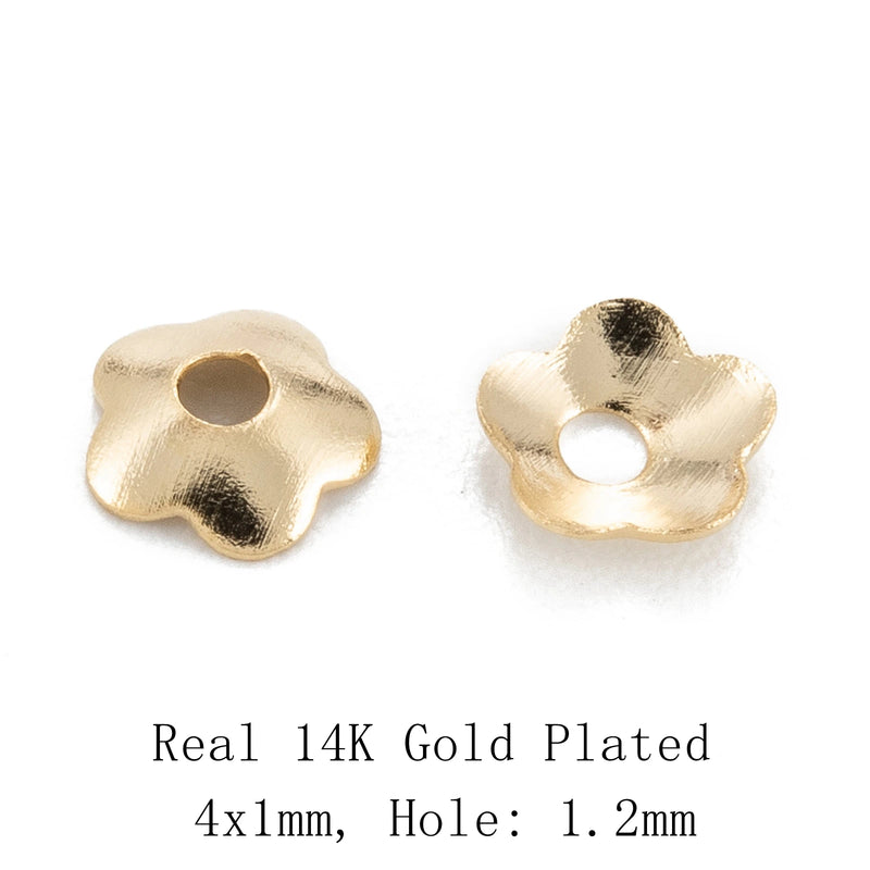 300pcs Small Brass Bead Cap End Caps Cone Flower Filigree Spacer Bead