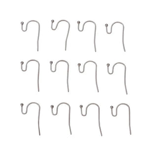 300pcs Steel Earring Hooks Surgical Fish Ear Wire for Jewelry Making 22x12x2mm