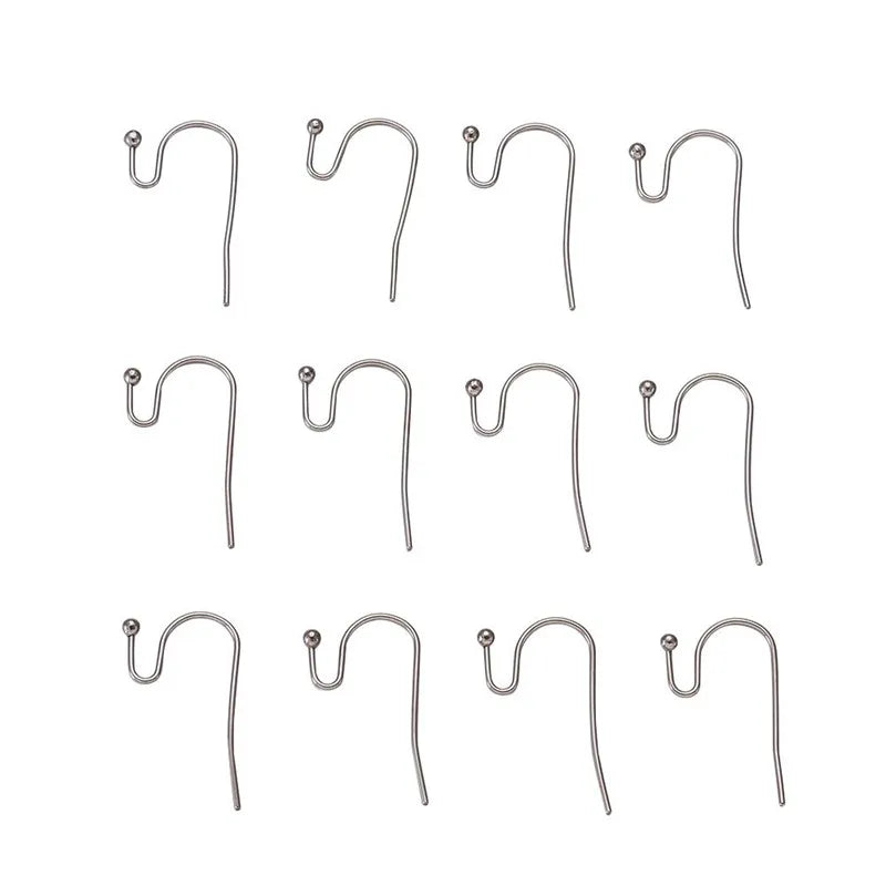 300pcs Steel Earring Hooks Surgical Fish Ear Wire for Jewelry Making 22x12x2mm