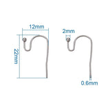 300pcs Steel Earring Hooks Surgical Fish Ear Wire for Jewelry Making 22x12x2mm