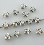 300pcs Tibetan Silver Small Star Charm Spacers Beads 2x4mm
