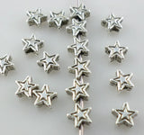 300pcs Tibetan Silver Small Star Charm Spacers Beads 2x4mm