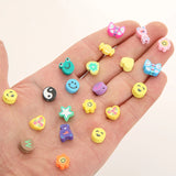 300pcs Polymer Clay Spacer Beads Mixed Styles for Jewelry Making DIY