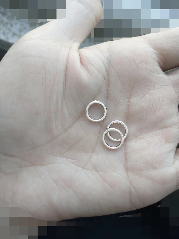 300pcs 10mm Round Circle DIY Jewellery Accessories Vintage Silver Metal
