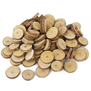 300pcs Mini Wood Circle Beads 15-25mm Tree Slices Rustic Decor