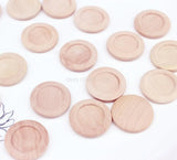 300pcs 23mm Wood Glass Cabochons Settings Tray 15mm - Wood Bezel Blanks