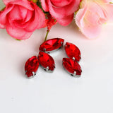 300pcs 7x15mm Horse Eye Sewing Rhinestone with Claws Setting