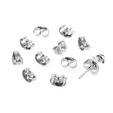 300pcs Stainless Steel Earring Backs Butterfly Ear Stud Care Cap