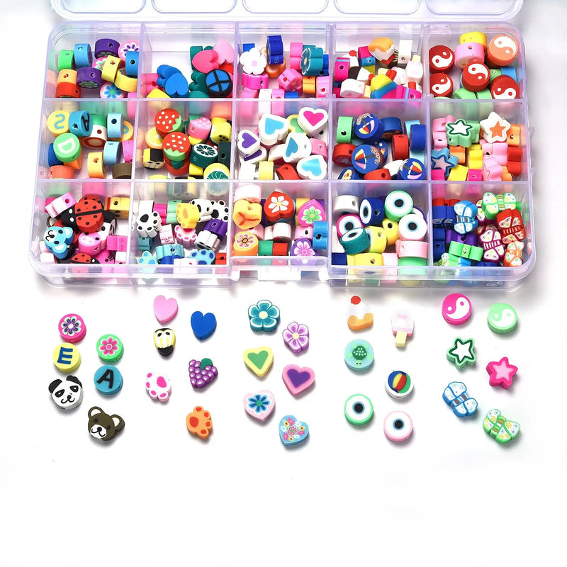 300pcs 10mm Polymer Clay Beads DIY Jewelry Making Set