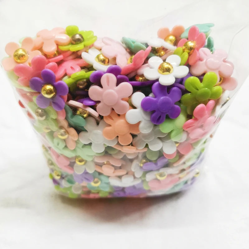 300pcs 22mm Korea DIY Candy Acrylic Flower Beads for Jewelry Making