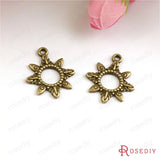50PCS Small Sun Charms Pendants Antique Bronze Diy Jewelry Findings
