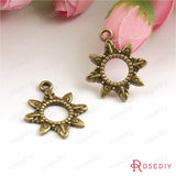 50PCS Small Sun Charms Pendants Antique Bronze Diy Jewelry Findings