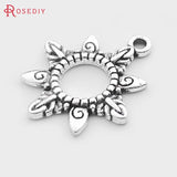 50PCS Small Sun Charms Pendants Antique Bronze Diy Jewelry Findings