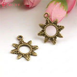 50PCS Small Sun Charms Pendants Antique Bronze Diy Jewelry Findings