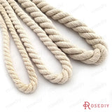 5mm-15mm No Dyeing Cotton Three Strands Twisted Rope Cords 5 meters