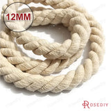 5mm-15mm No Dyeing Cotton Three Strands Twisted Rope Cords 5 meters