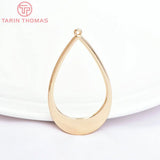 6PCS 29.5x50MM 24K Brass Water Droplet Shape Charms Pendants