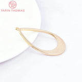 6PCS 29.5x50MM 24K Brass Water Droplet Shape Charms Pendants