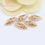 6PCS 6.5x17MM 24K Brass Spacer Beads for Bracelet High Jewelry