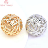 4PCS 23MM Hole 3.5MM 24K Plated Brass Bamboo Spacer Beads Bracelet Jewelry