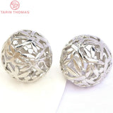 4PCS 23MM Hole 3.5MM 24K Plated Brass Bamboo Spacer Beads Bracelet Jewelry