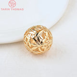 4PCS 23MM Hole 3.5MM 24K Plated Brass Bamboo Spacer Beads Bracelet Jewelry