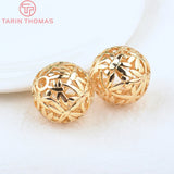 4PCS 23MM Hole 3.5MM 24K Plated Brass Bamboo Spacer Beads Bracelet Jewelry