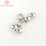 20PCS 6x5MM 24K Plated Brass Large hole Spacer Beads for DIY Jewelry