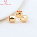 20PCS 6x5MM 24K Plated Brass Large hole Spacer Beads for DIY Jewelry